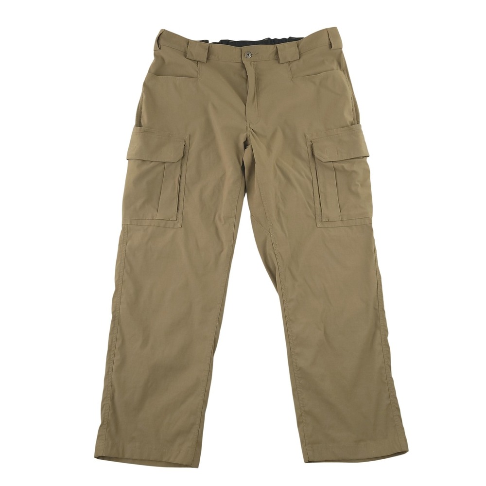 Duluth Trading Co Pants Mens 40x30 Brown Cargo Microfiber Stretch Elastic Waist
